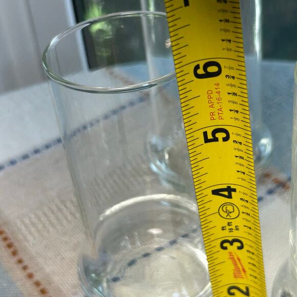 Mid-Century Barware Clear Glass Tumblers with Flared Base – Set of 4 - Picture 9 of 10